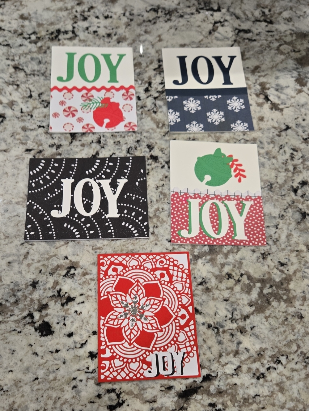 Holiday 'JOY' Card Pack - Multi Color - Set Of 5 Cards